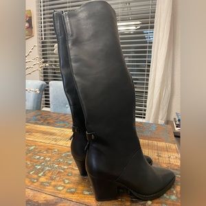 Black Franco Sarto over the knees leather boots size 7M
